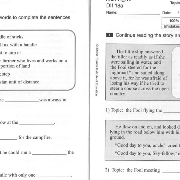 Two Subject Bundle offer- PDF format Kumon Math and Reading - Picture 3 of 9